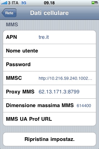 Come configurare Internet Wind su iPhone